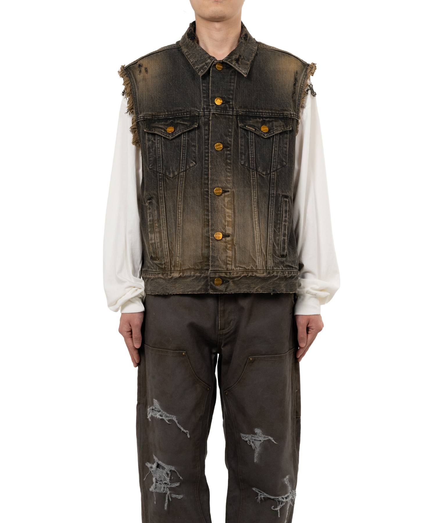 Embroidered Denim Vest