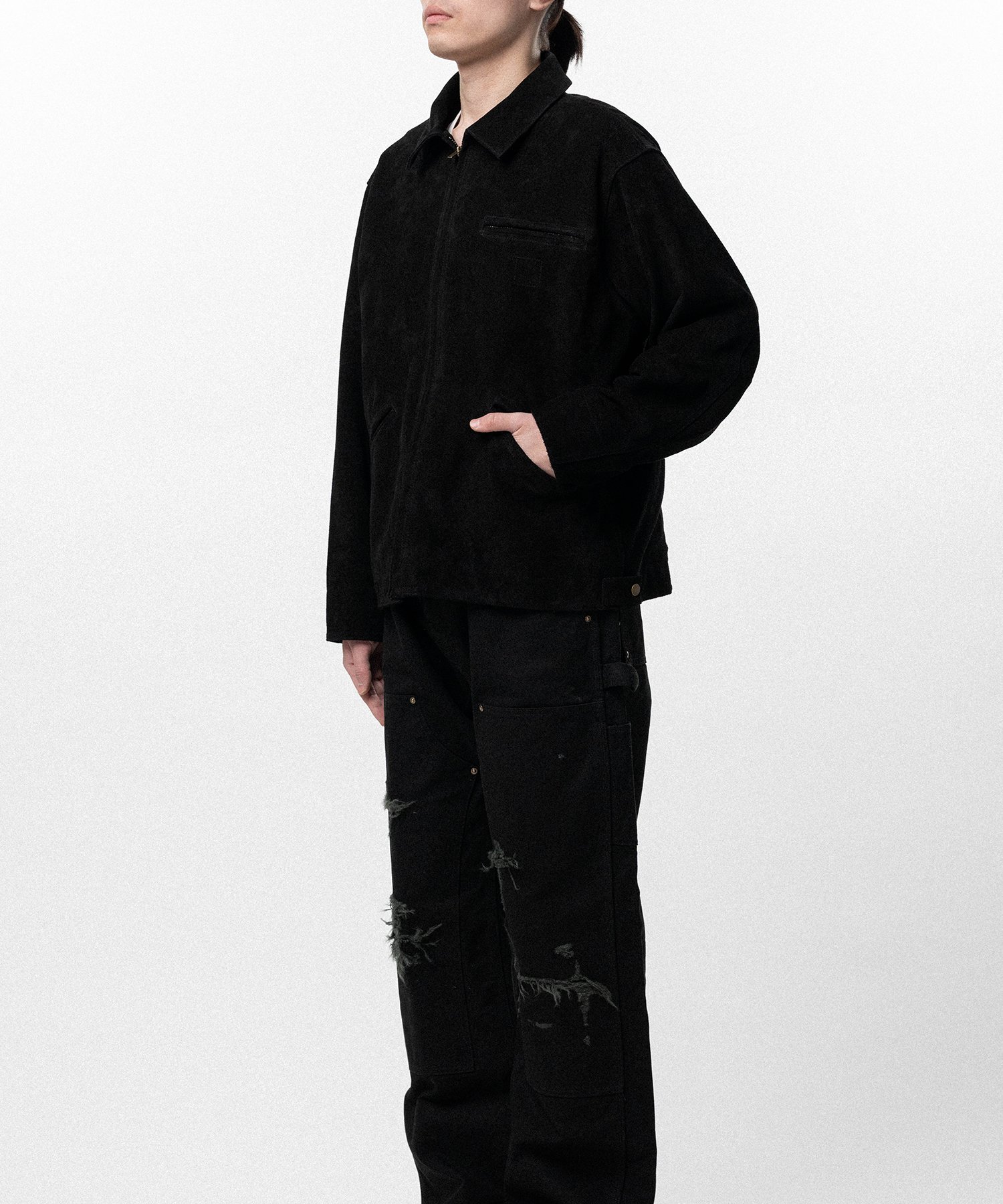 Distressed Suede Work Jacket