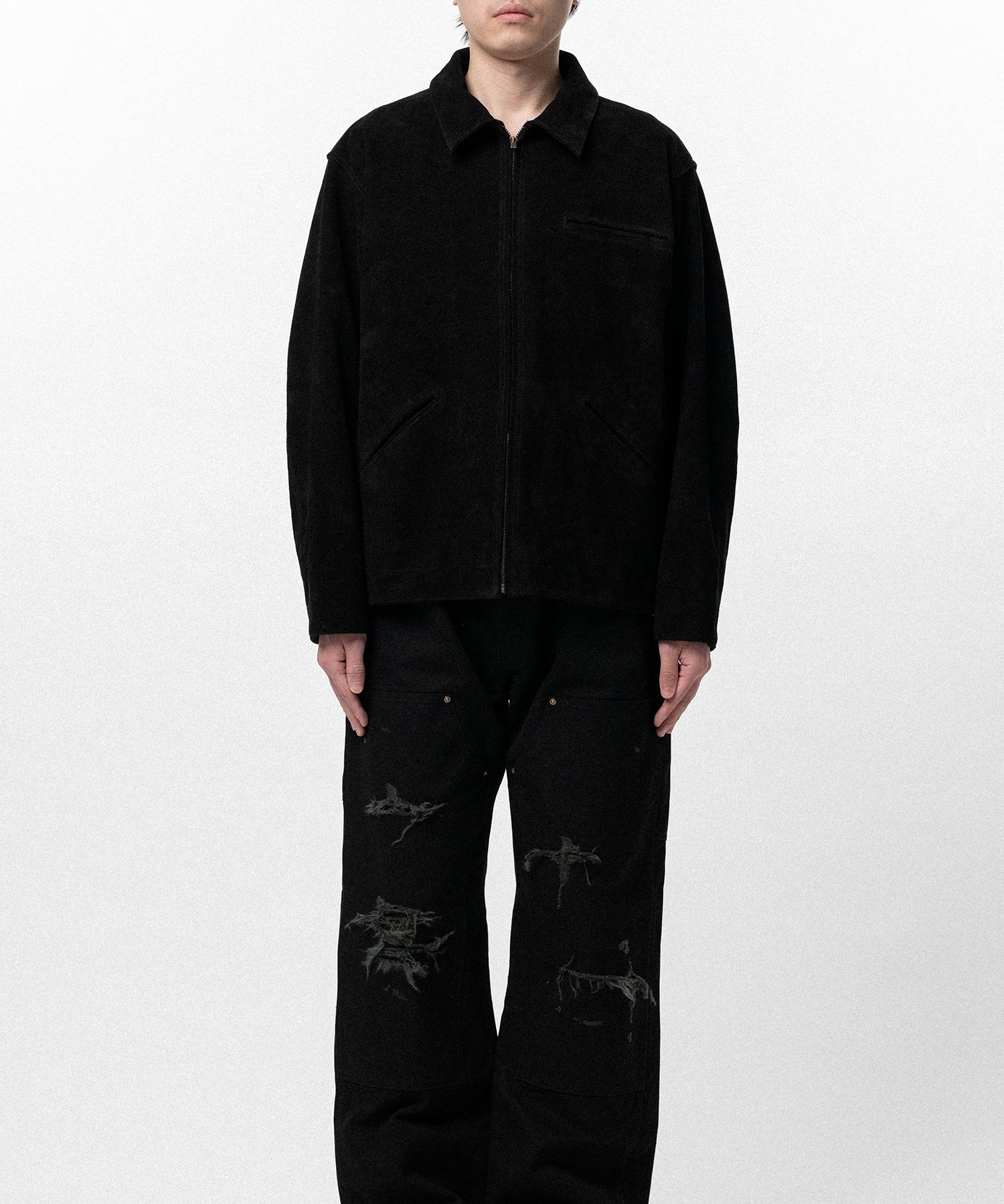 Distressed Suede Work Jacket