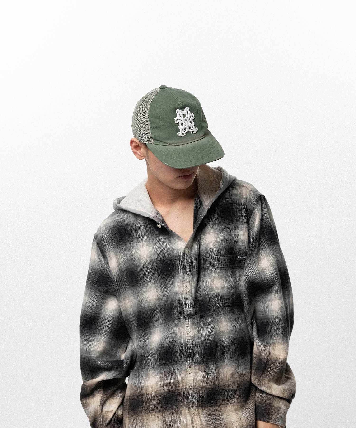 "KMY" Distressed Mesh Cap