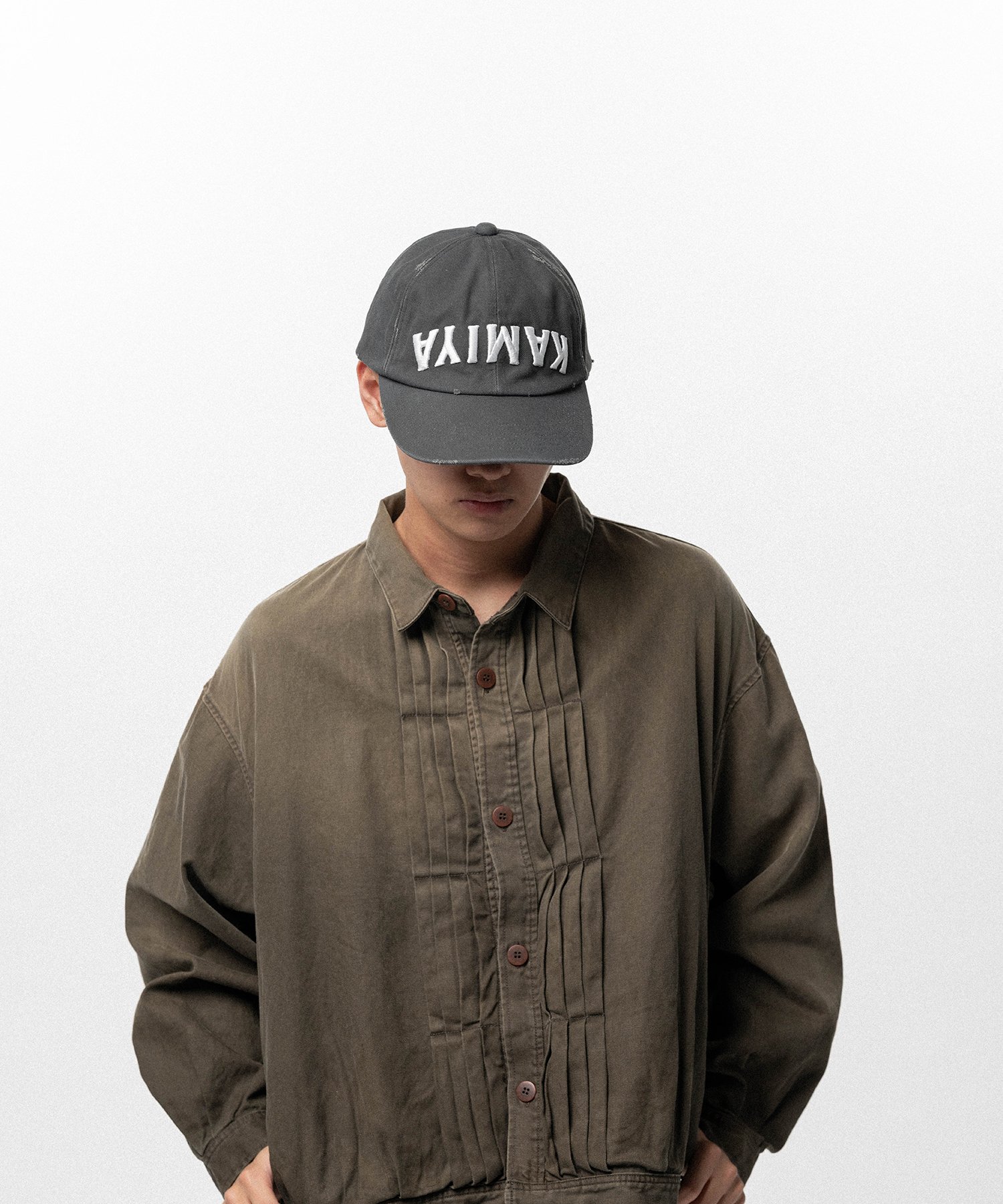  "KAMIYA" Upside-Down Distressed Cap