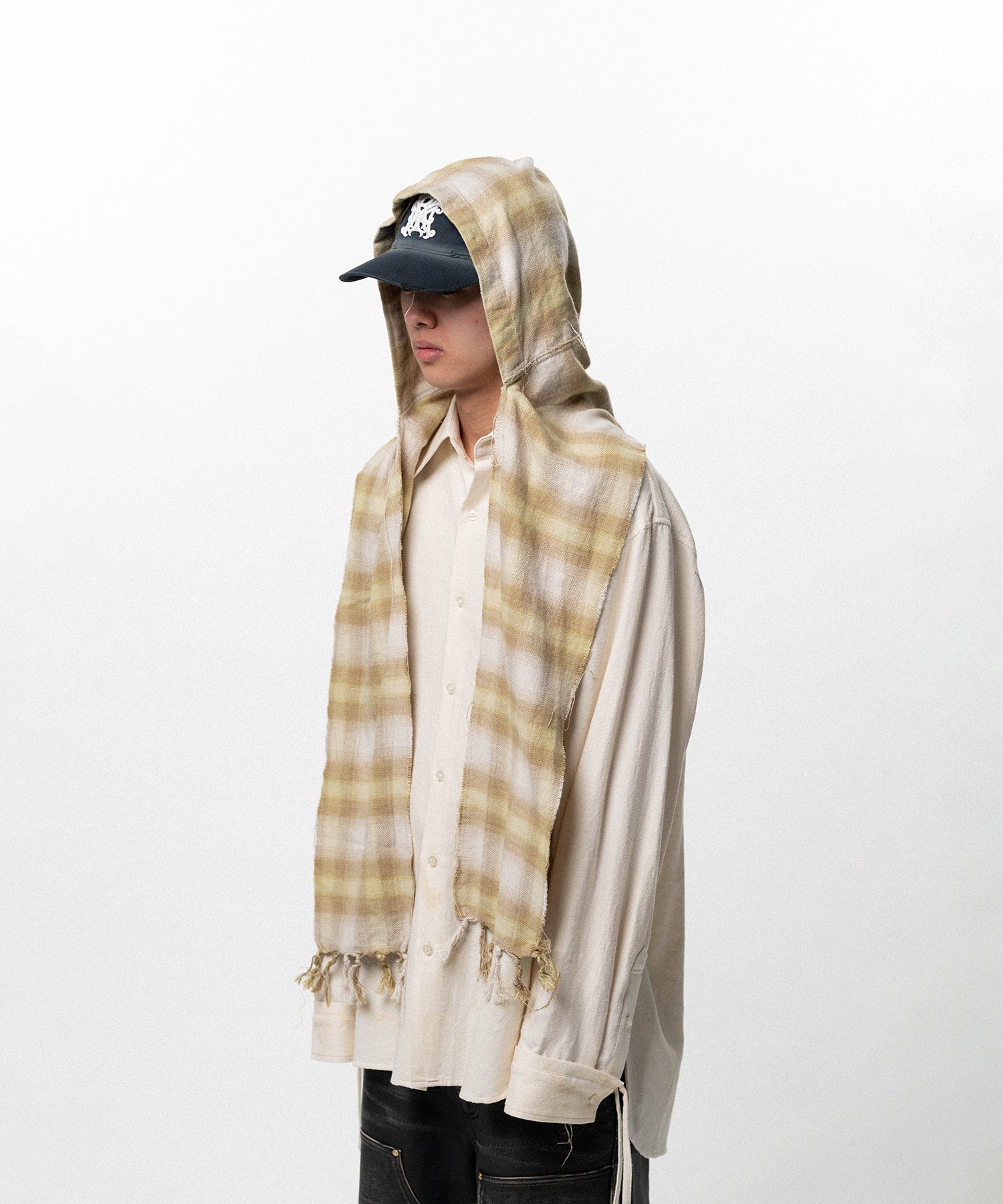 Hooded Checked Stole