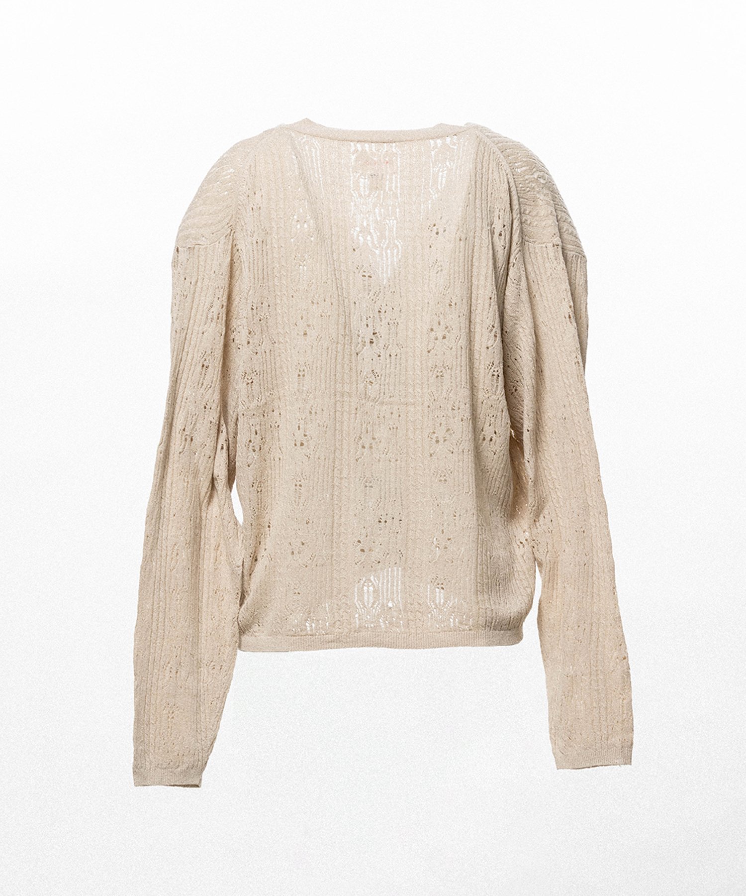 "WAVY KAMIYA" Printed Silk Lace Knit Cardigan