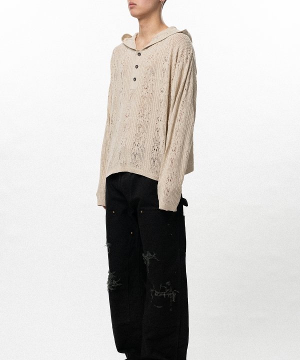 Silk Lace Knit Hoodie