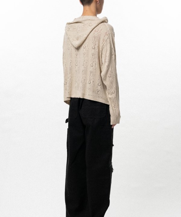 Silk Lace Knit Hoodie