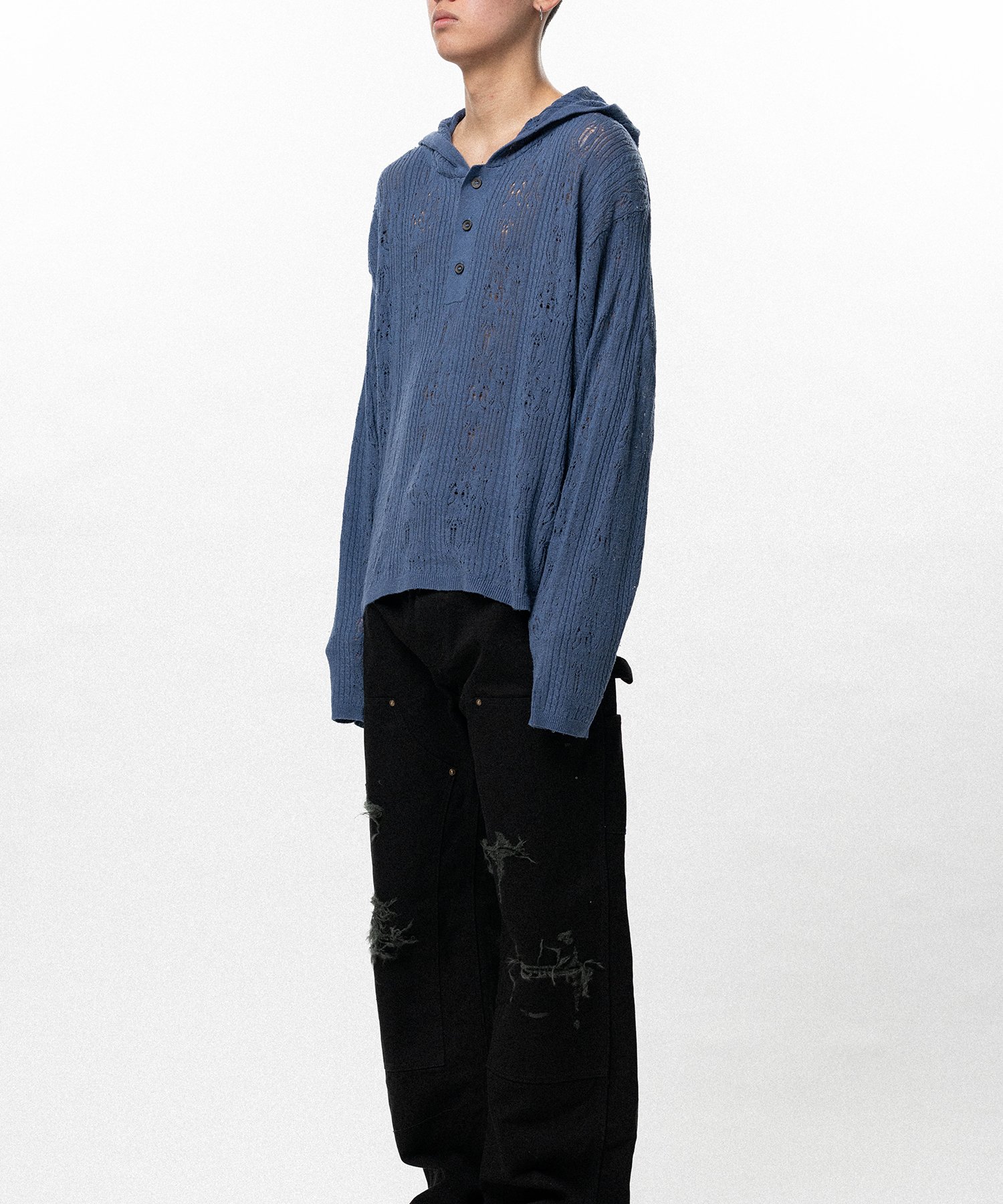 Silk Lace Knit Hoodie