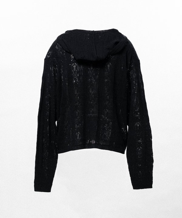 Silk Lace Knit Hoodie
