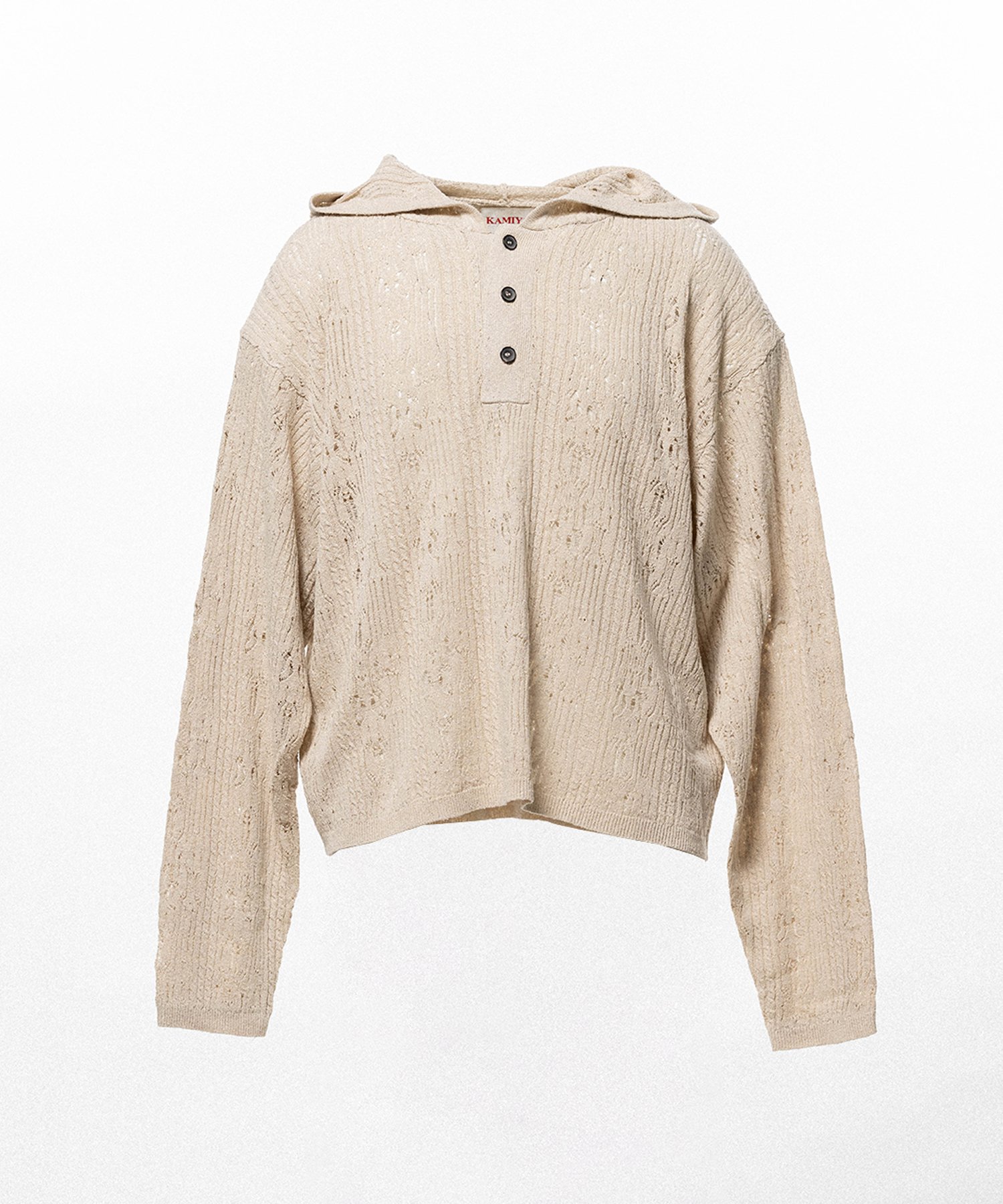 Silk Lace Knit Hoodie