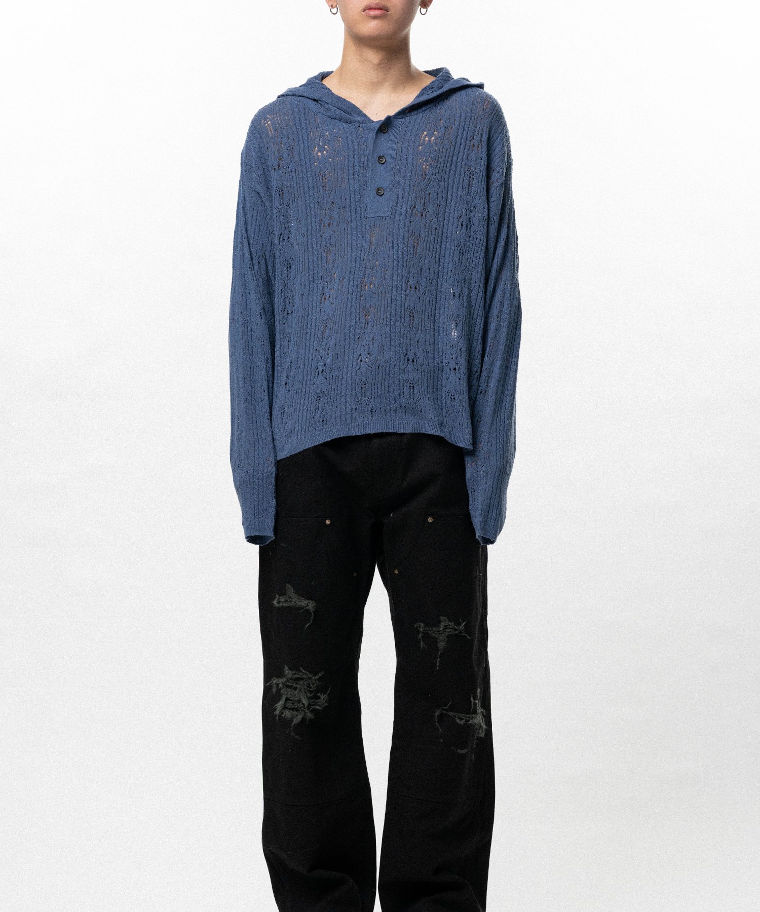 Silk Lace Knit Hoodie