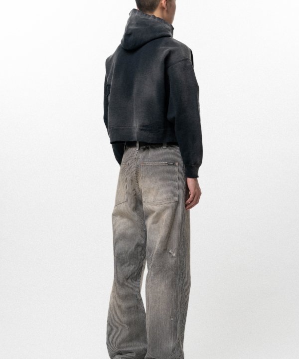 Repaired Name Patch Zip Short Hoodie