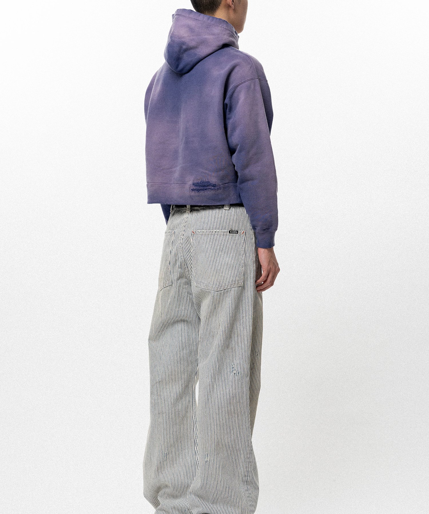 Repaired Name Patch Zip Short Hoodie