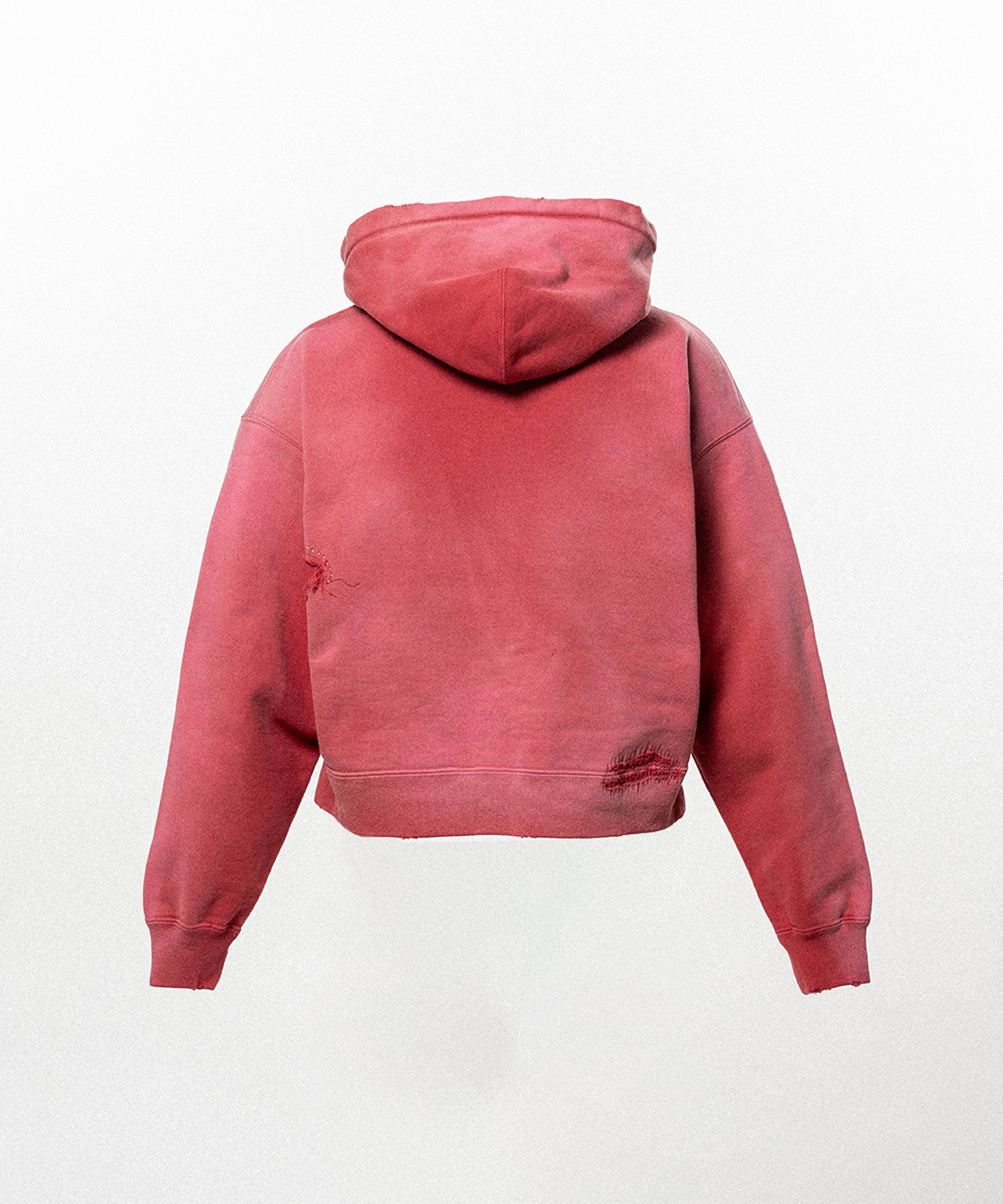 Repaired Name Patch Zip Short Hoodie