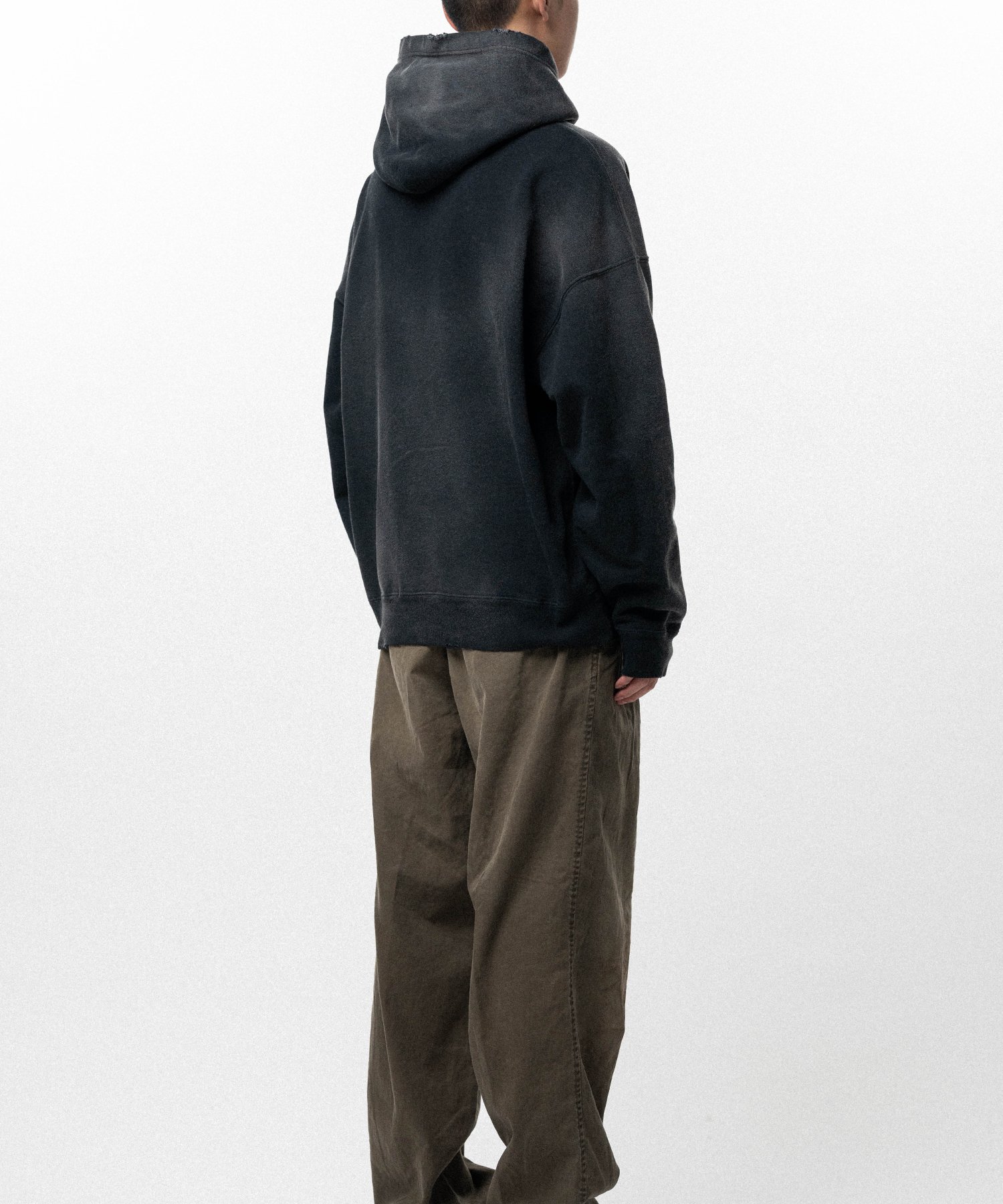 Henry Neck Hoodie T/C with Multi-Patch Details