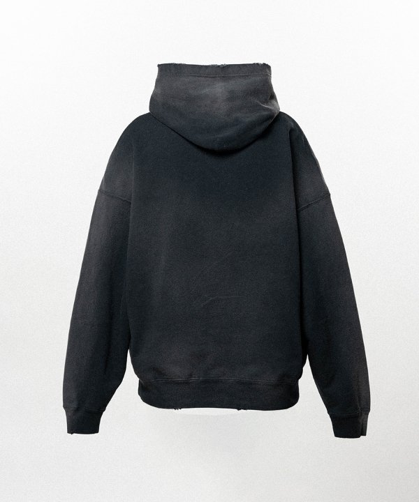 Henry Neck Hoodie T/C with Multi-Patch Details