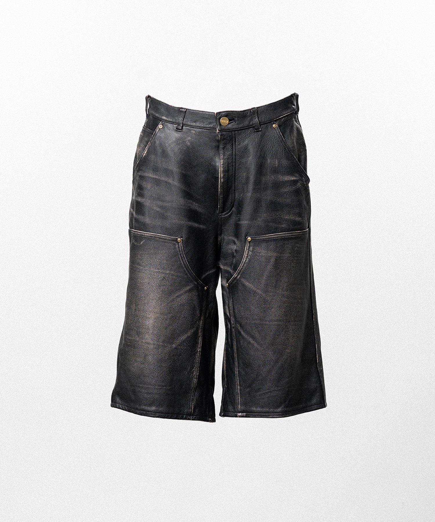 Distressed Leather Painter Shorts