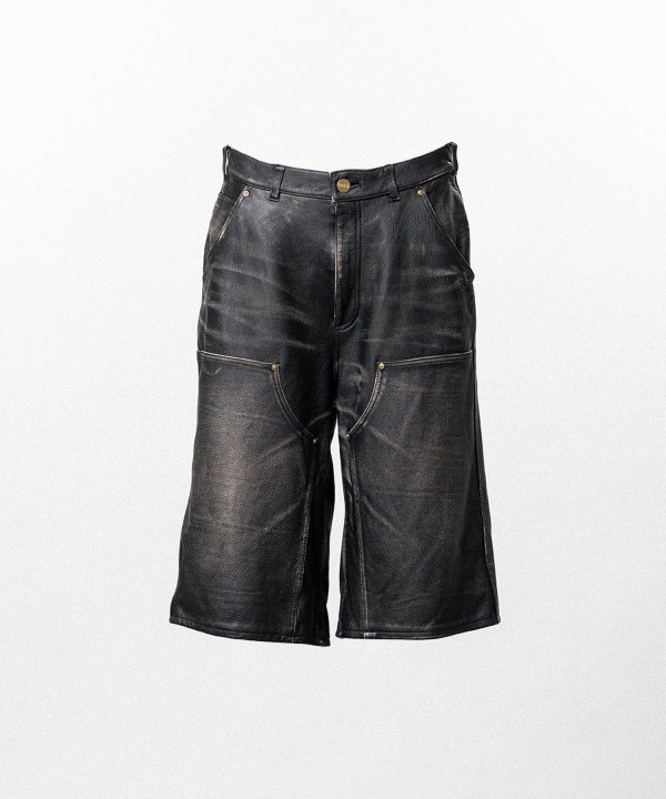 Distressed Leather Painter Shorts