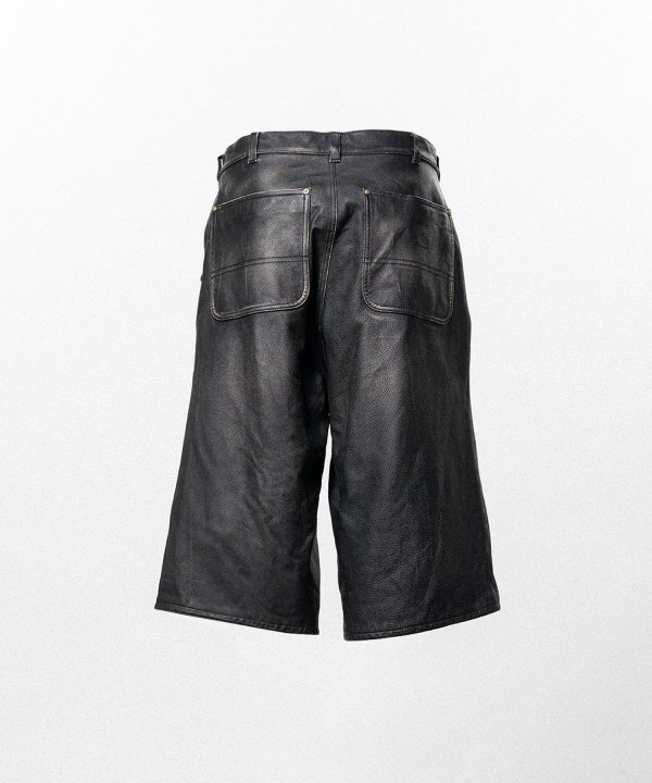Distressed Leather Painter Shorts