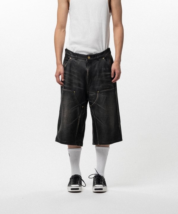 Distressed Leather Painter Shorts