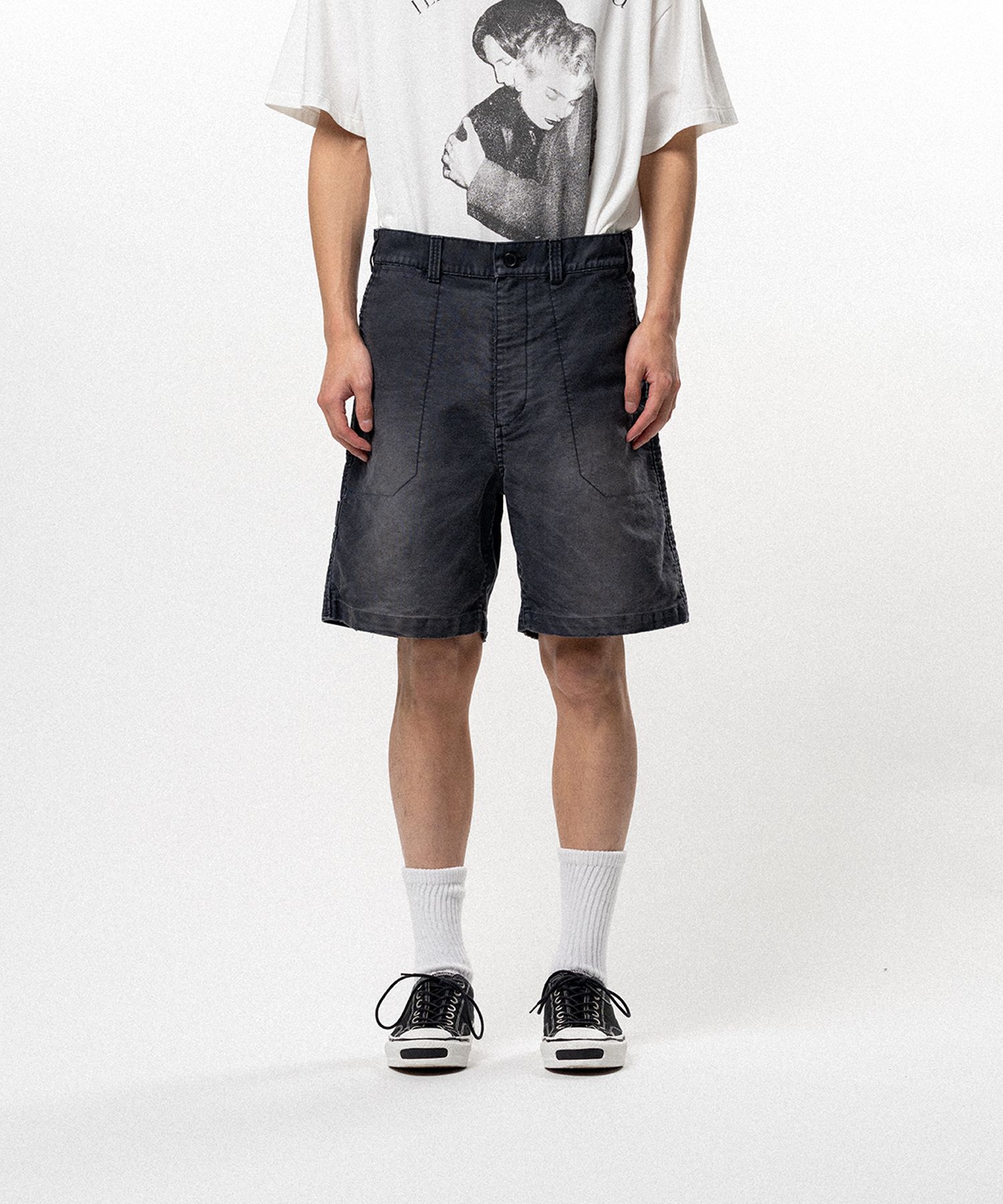 Distressed Moleskin Shorts