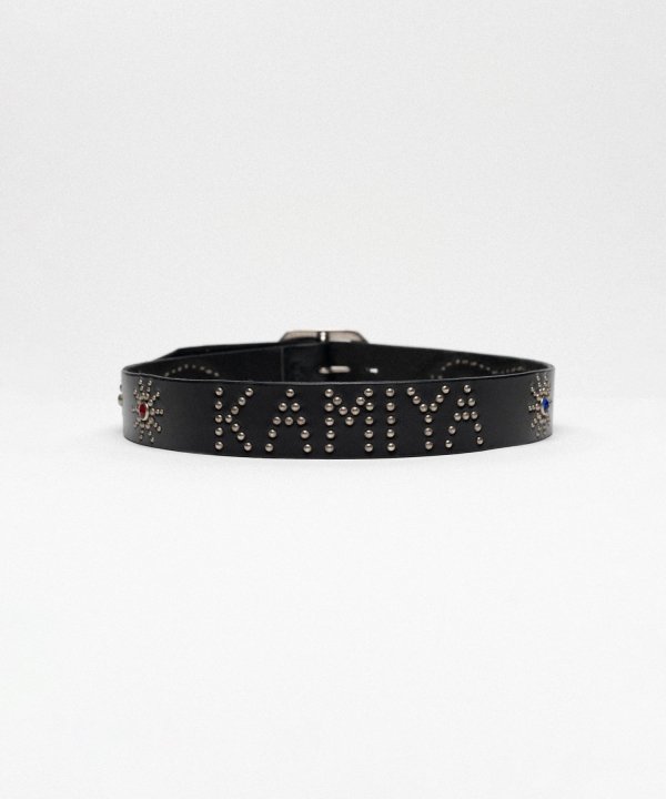 "HTCXX × KAMIYA" Studded Leather Belt