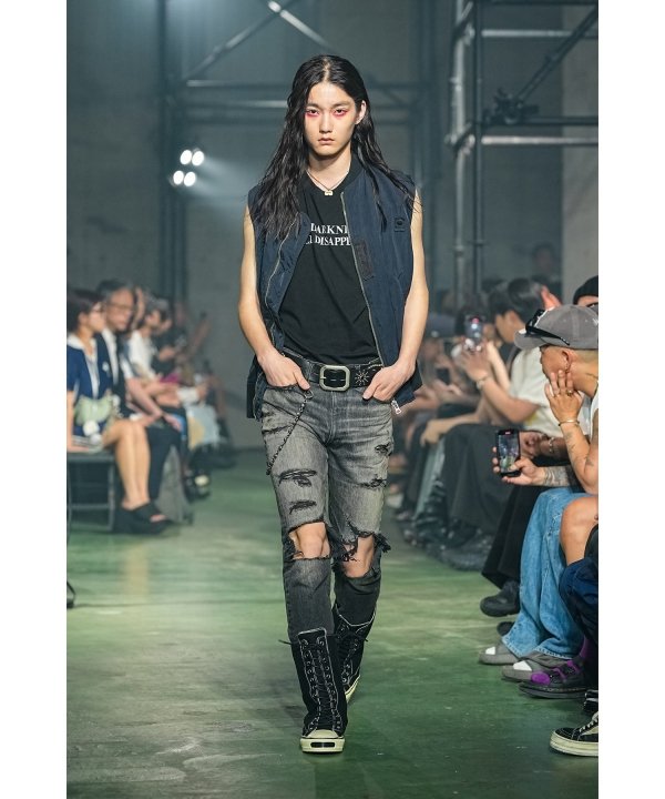 "HTCXX × KAMIYA" Studded Leather Belt