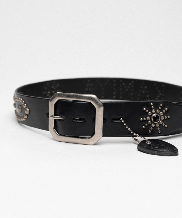 "HTCXX × KAMIYA" Studded Leather Belt