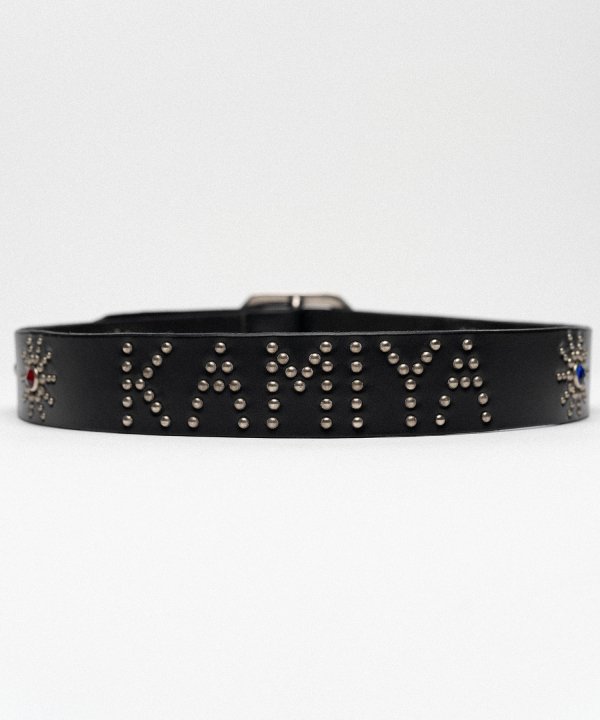 "HTCXX × KAMIYA" Studded Leather Belt