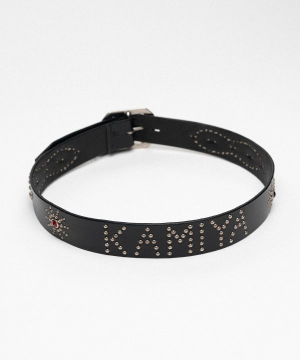 "HTCXX × KAMIYA" Studded Leather Belt