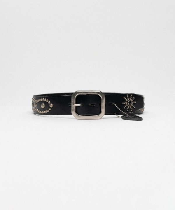 "HTCXX × KAMIYA" Studded Leather Belt