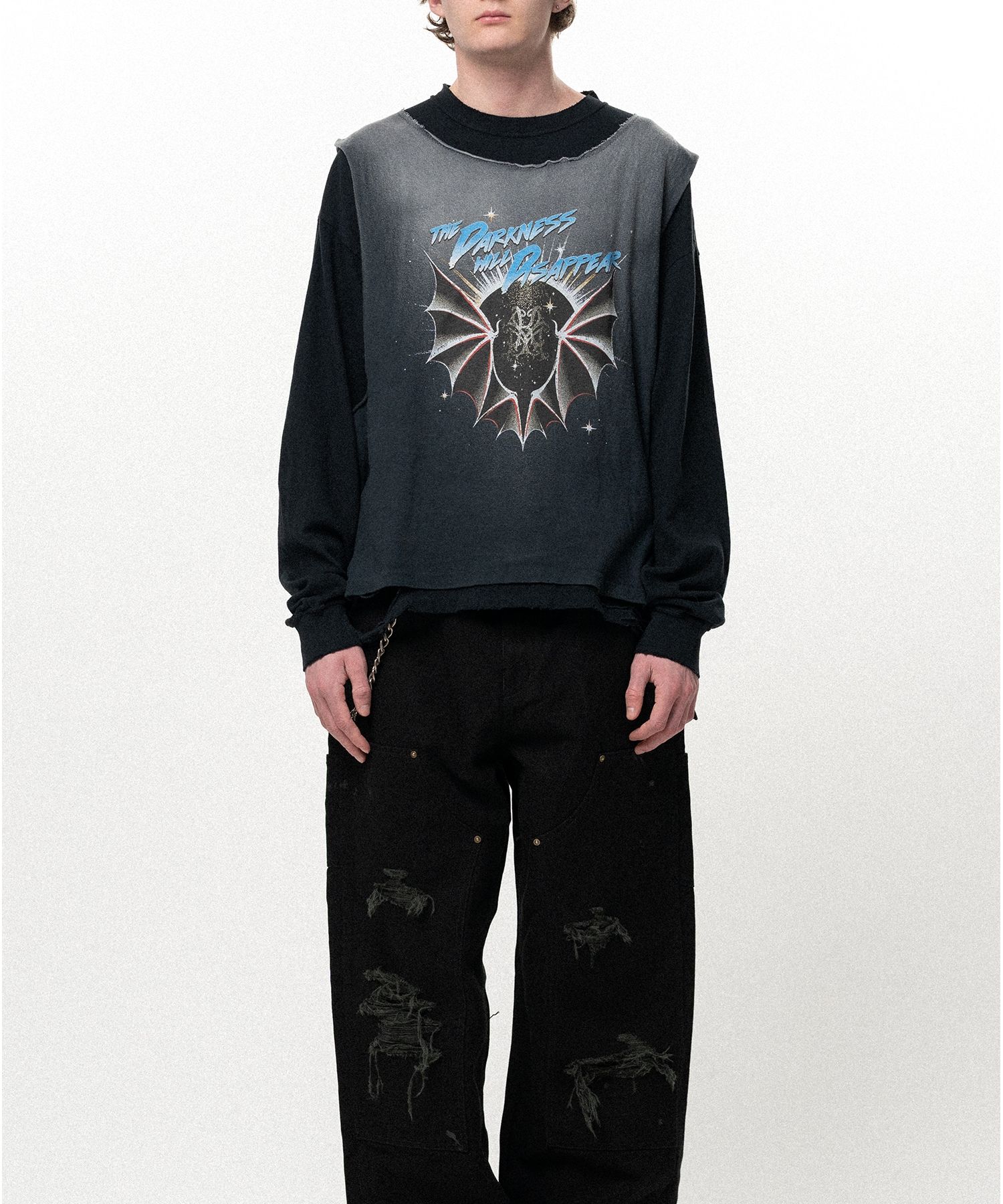 "THE DARKNESS WILL DISAPPEAR" Docking Long-Sleeve T-shirt