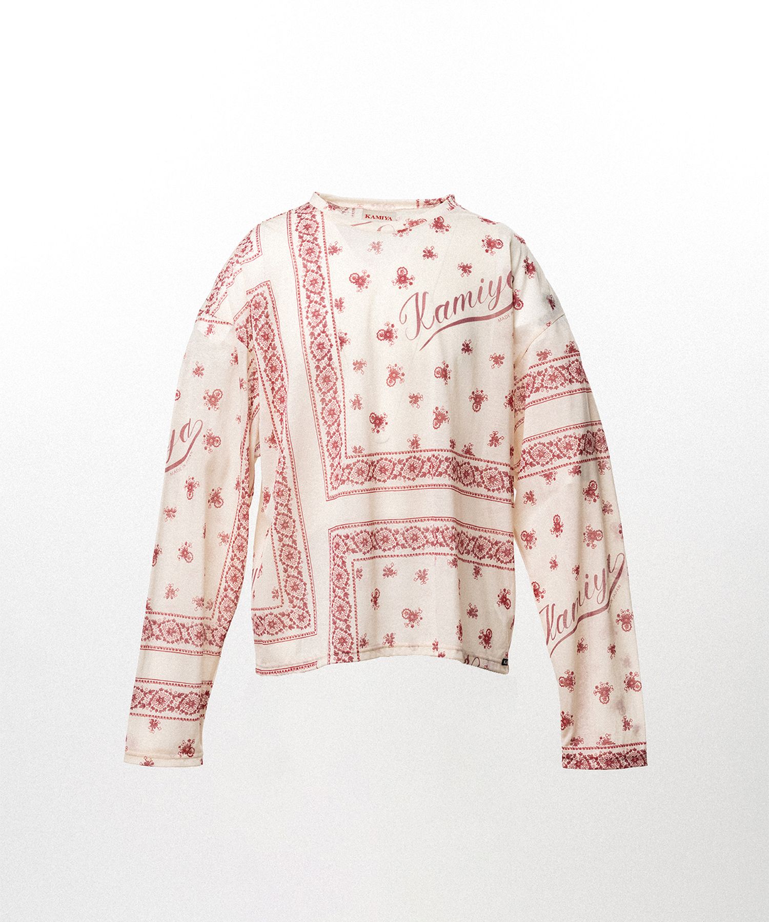 Bandana Print Sheer Jersey Long-Sleeve T-shirt