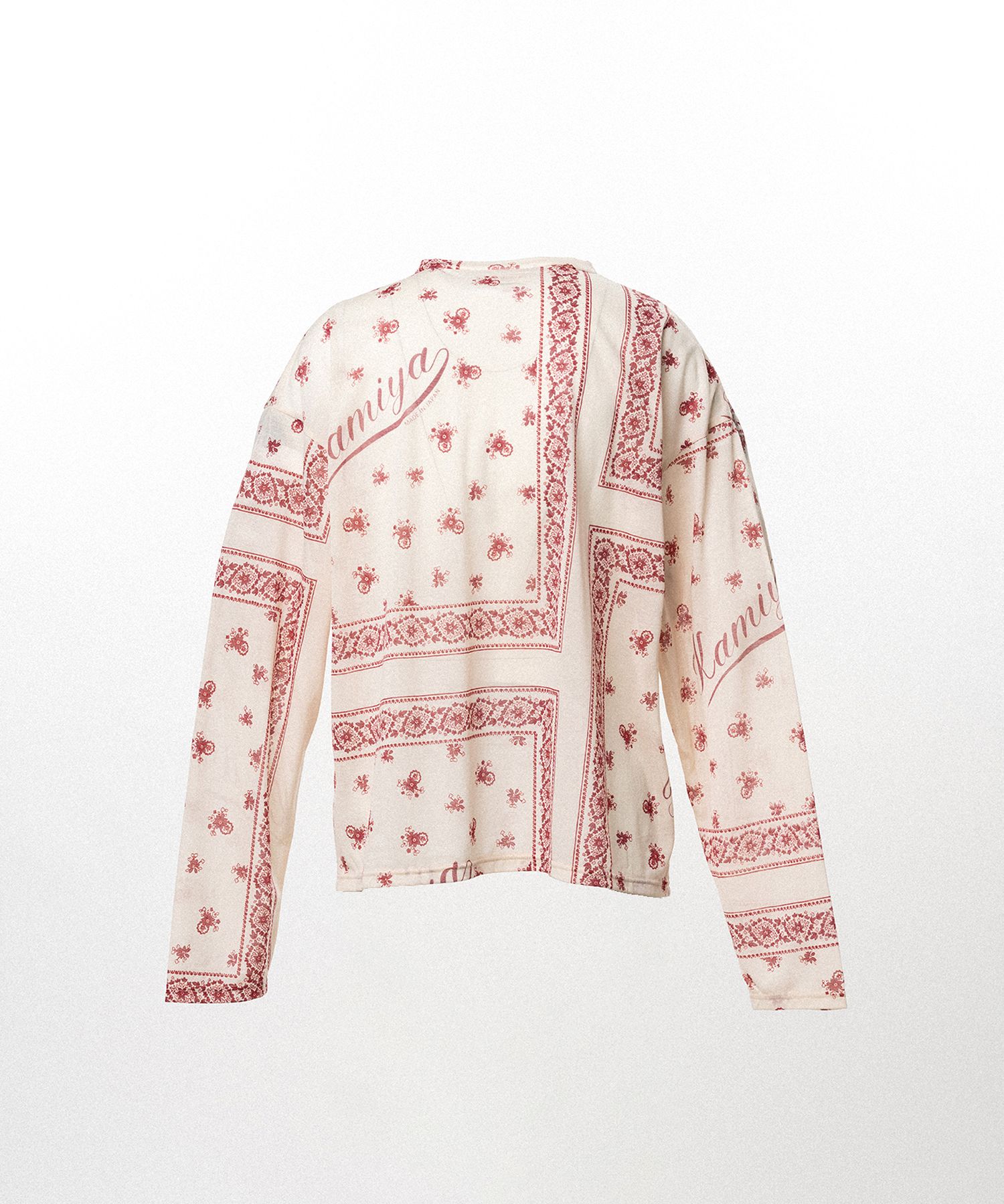 Bandana Print Sheer Jersey Long-Sleeve T-shirt