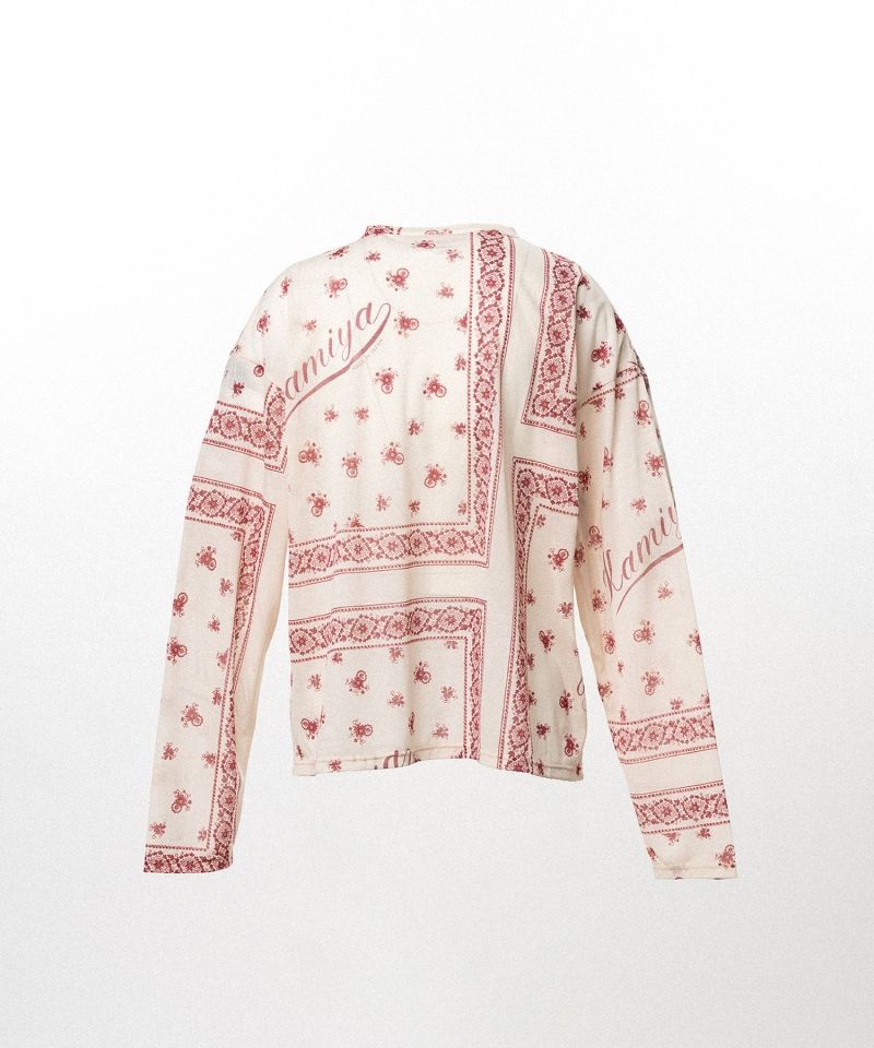 Bandana Print Sheer Jersey Long-Sleeve T-shirt