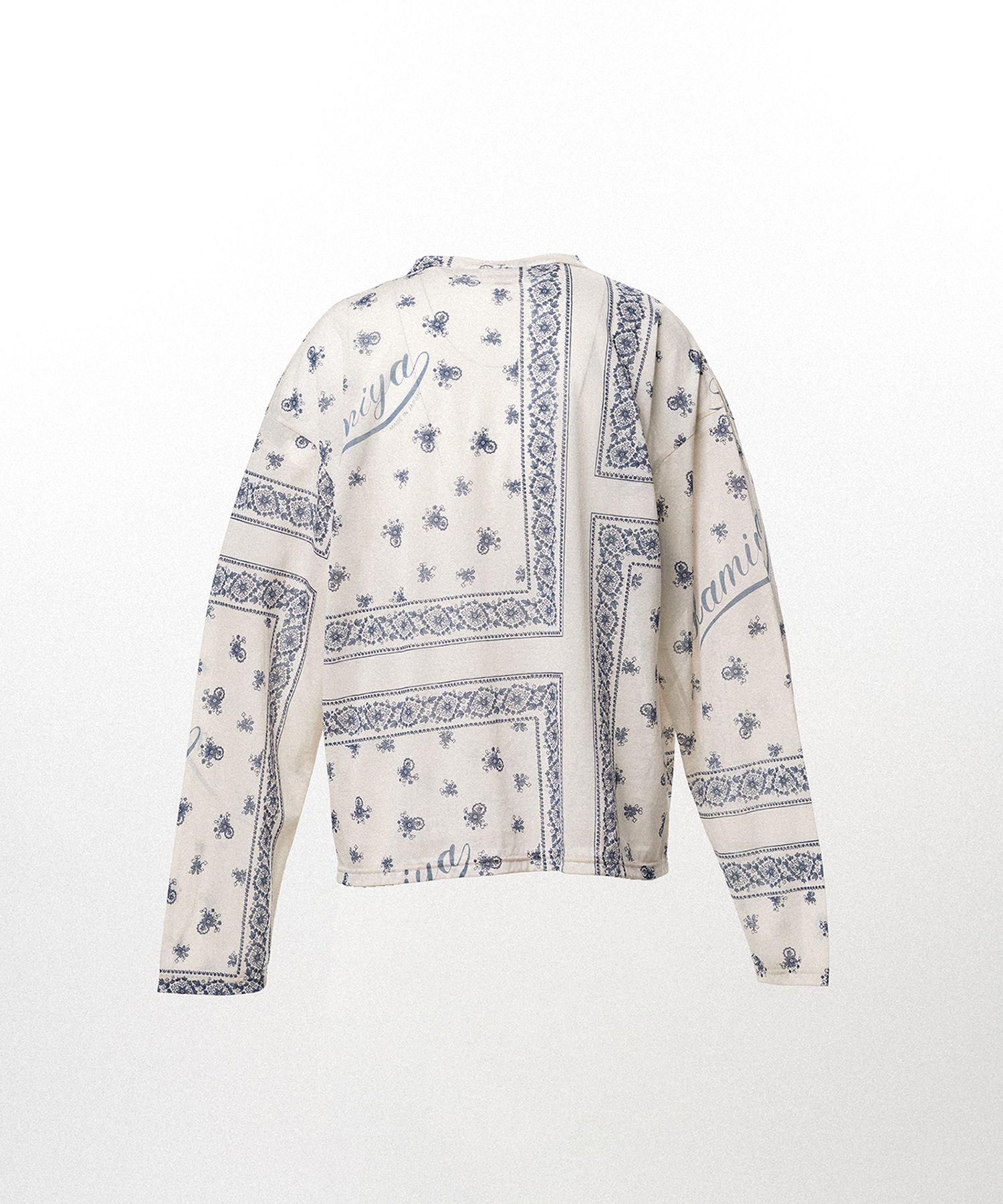 Bandana Print Sheer Jersey Long-Sleeve T-shirt