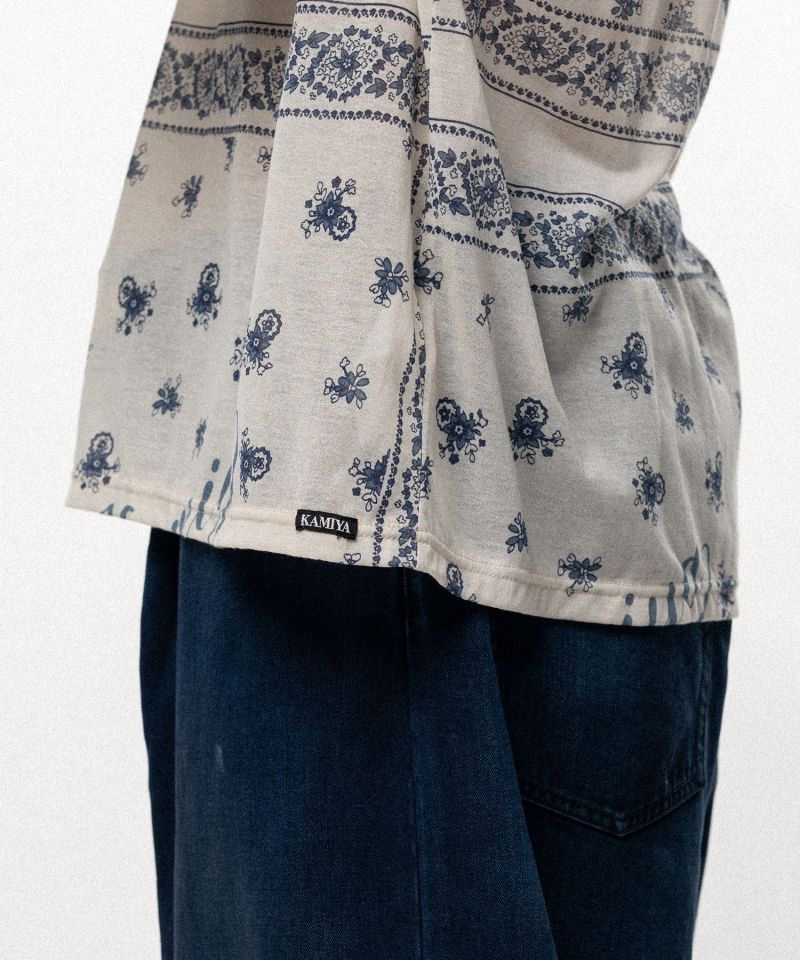 Bandana Print Sheer Jersey Long-Sleeve T-shirt