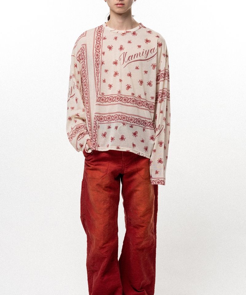 Bandana Print Sheer Jersey Long-Sleeve T-shirt