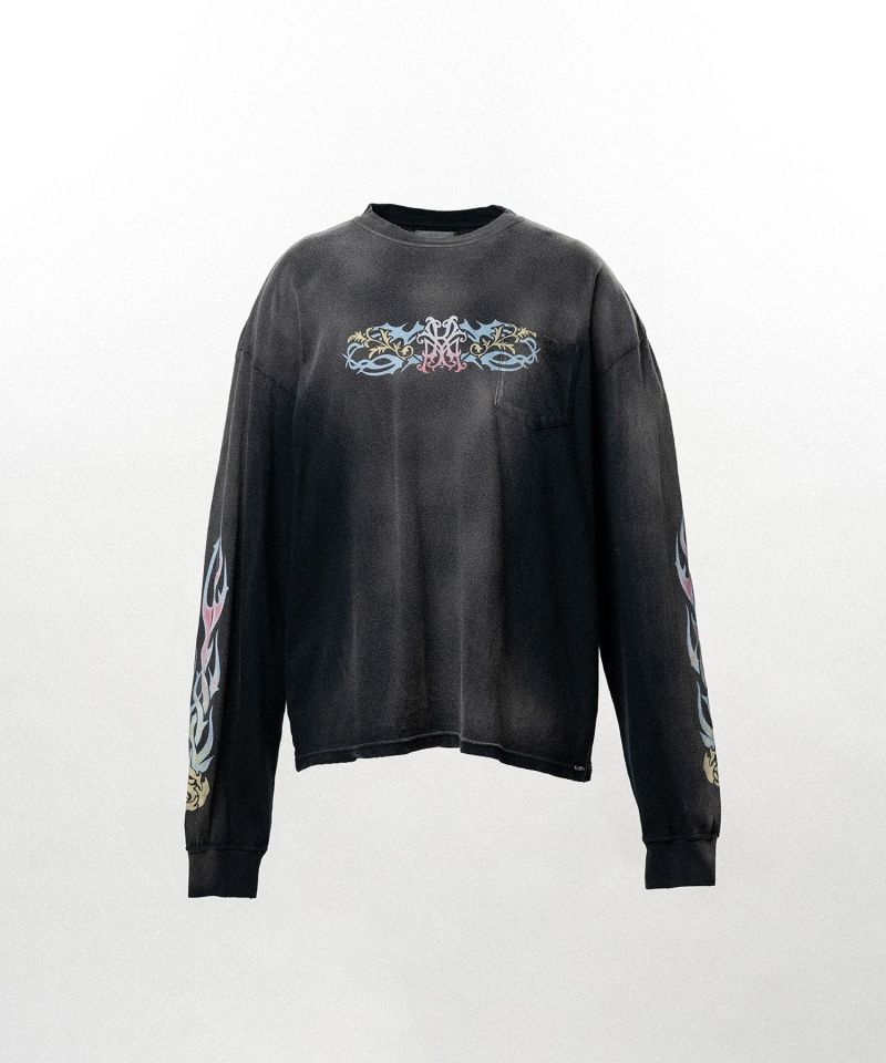 "ROSE-KMY" Distressed Long-Sleeve T-shirt
