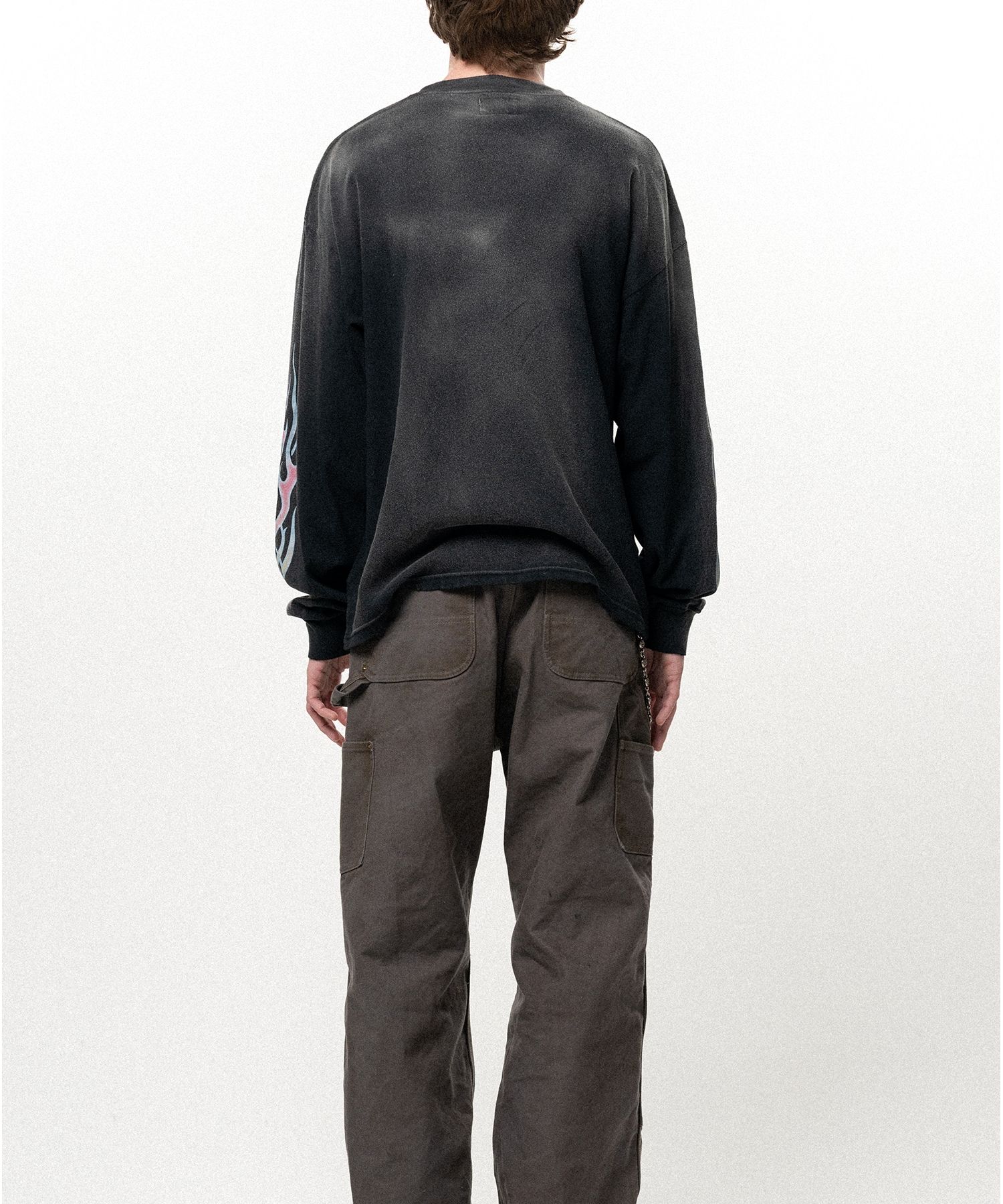 "ROSE-KMY" Distressed Long-Sleeve T-shirt