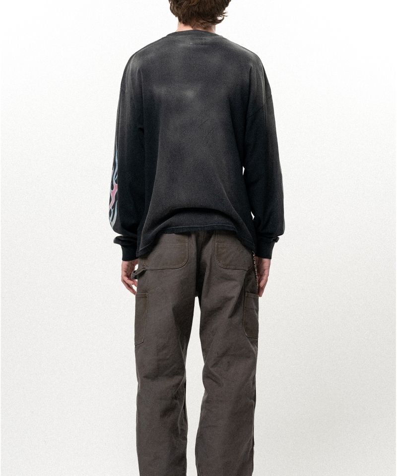 "ROSE-KMY" Distressed Long-Sleeve T-shirt