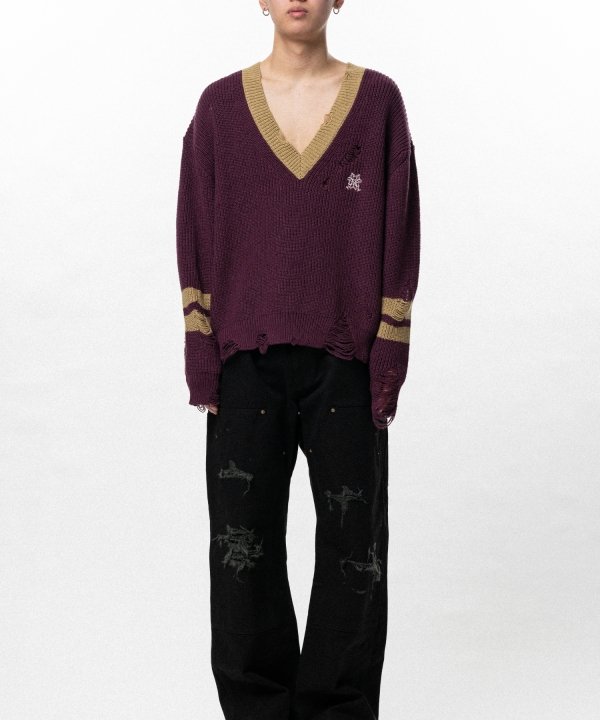 School V-neck Sweater