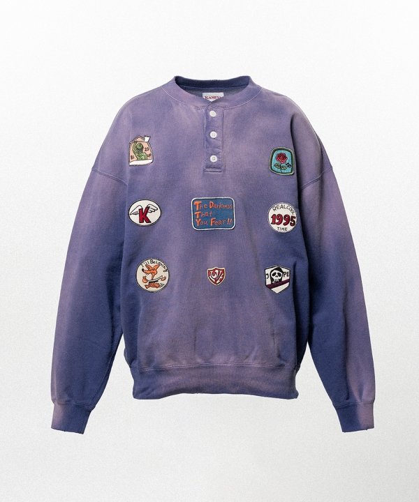 Henry Neck Sweat T/C with Multi-Patch Details