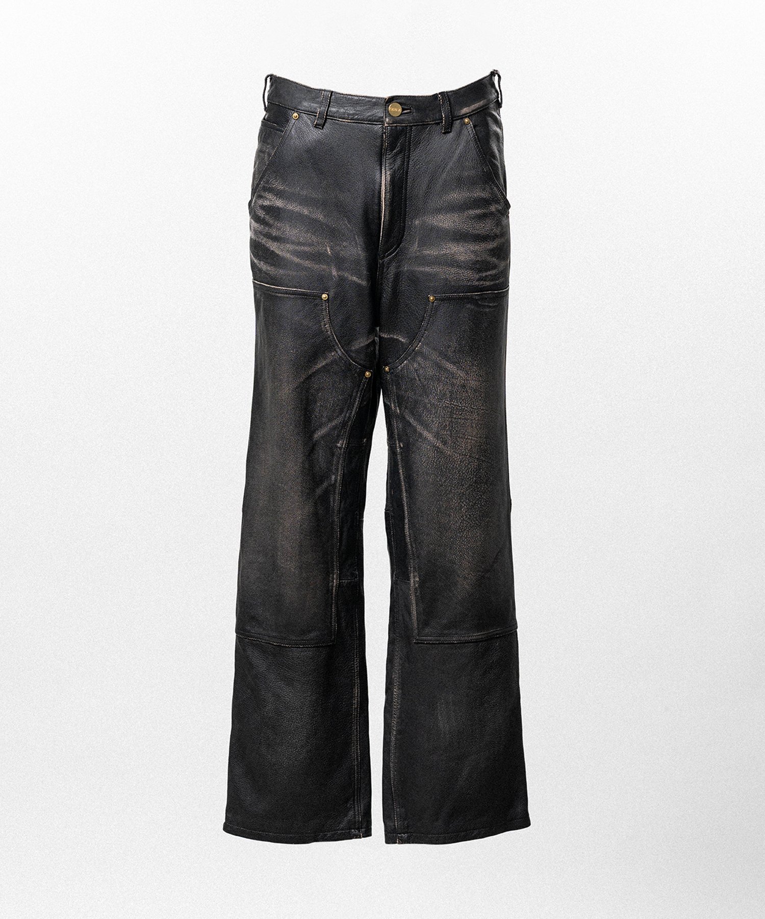Distressed Leather Painter Pants
