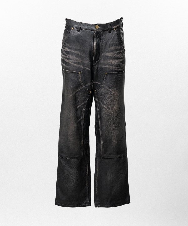 Distressed Leather Painter Pants