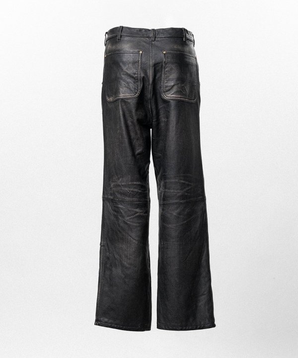 Distressed Leather Painter Pants