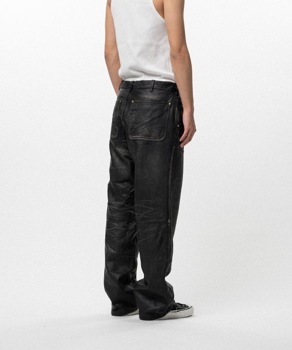 Distressed Leather Painter Pants