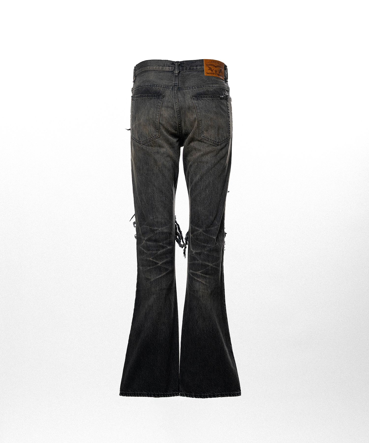 Distressed Bootcut Slim Denim Pants