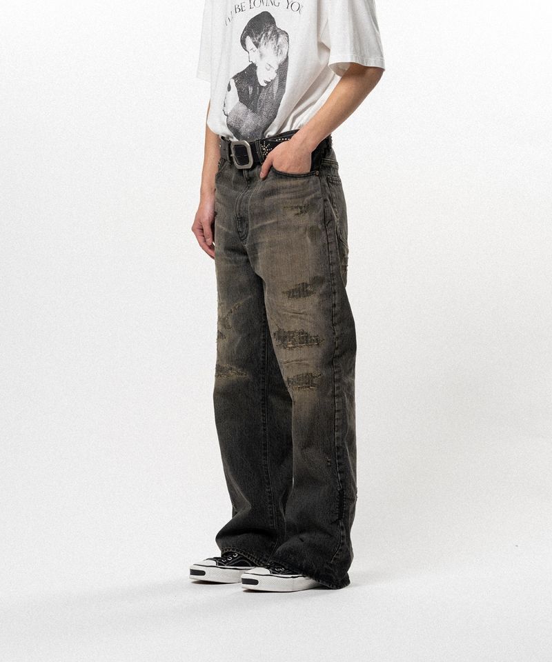 BORO Bootcut Wide Denim Pants
