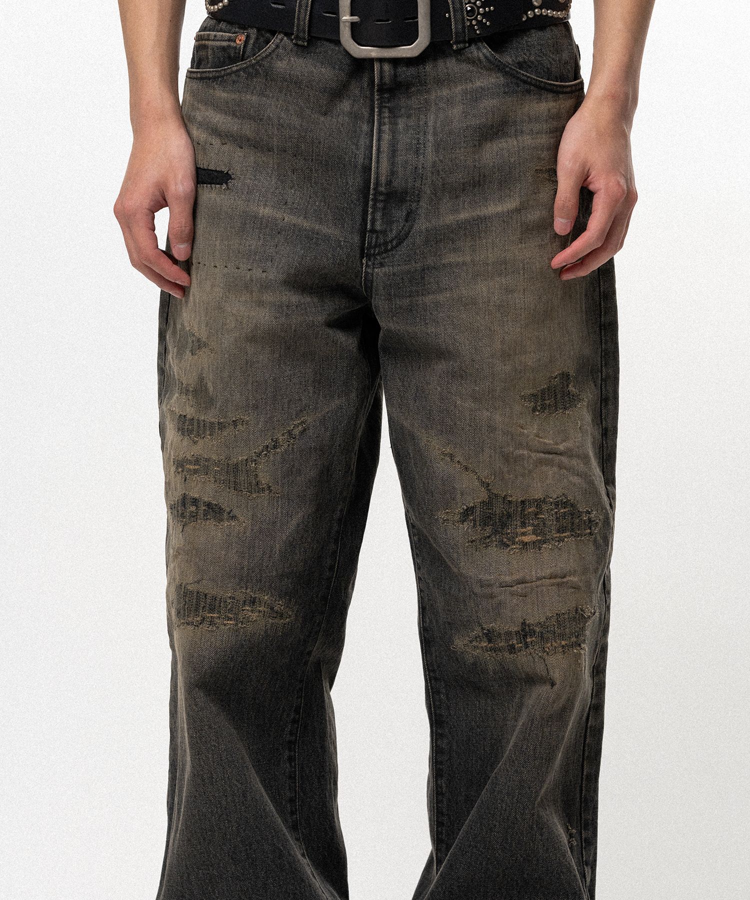 BORO Bootcut Wide Denim Pants