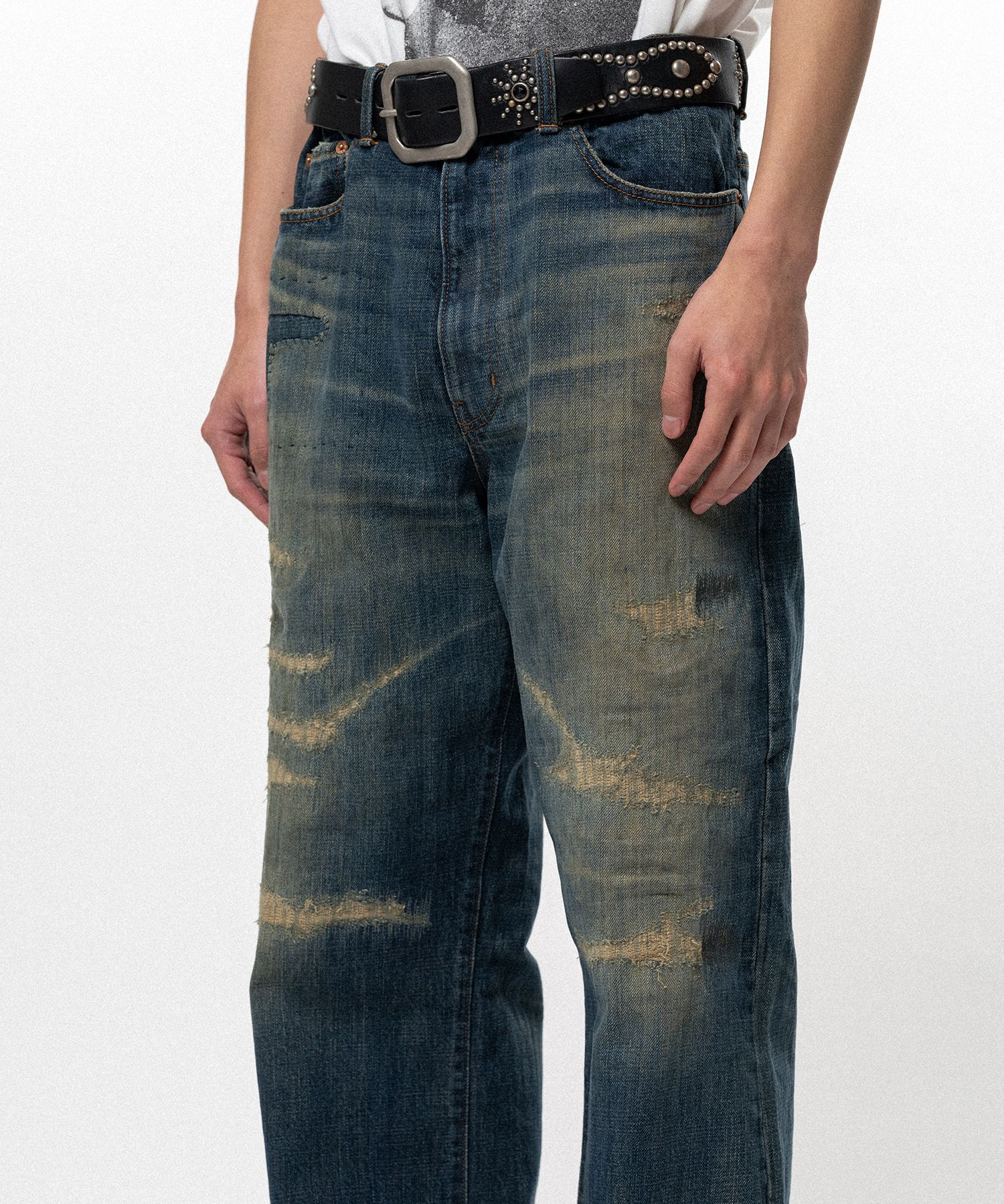 BORO Bootcut Wide Denim Pants