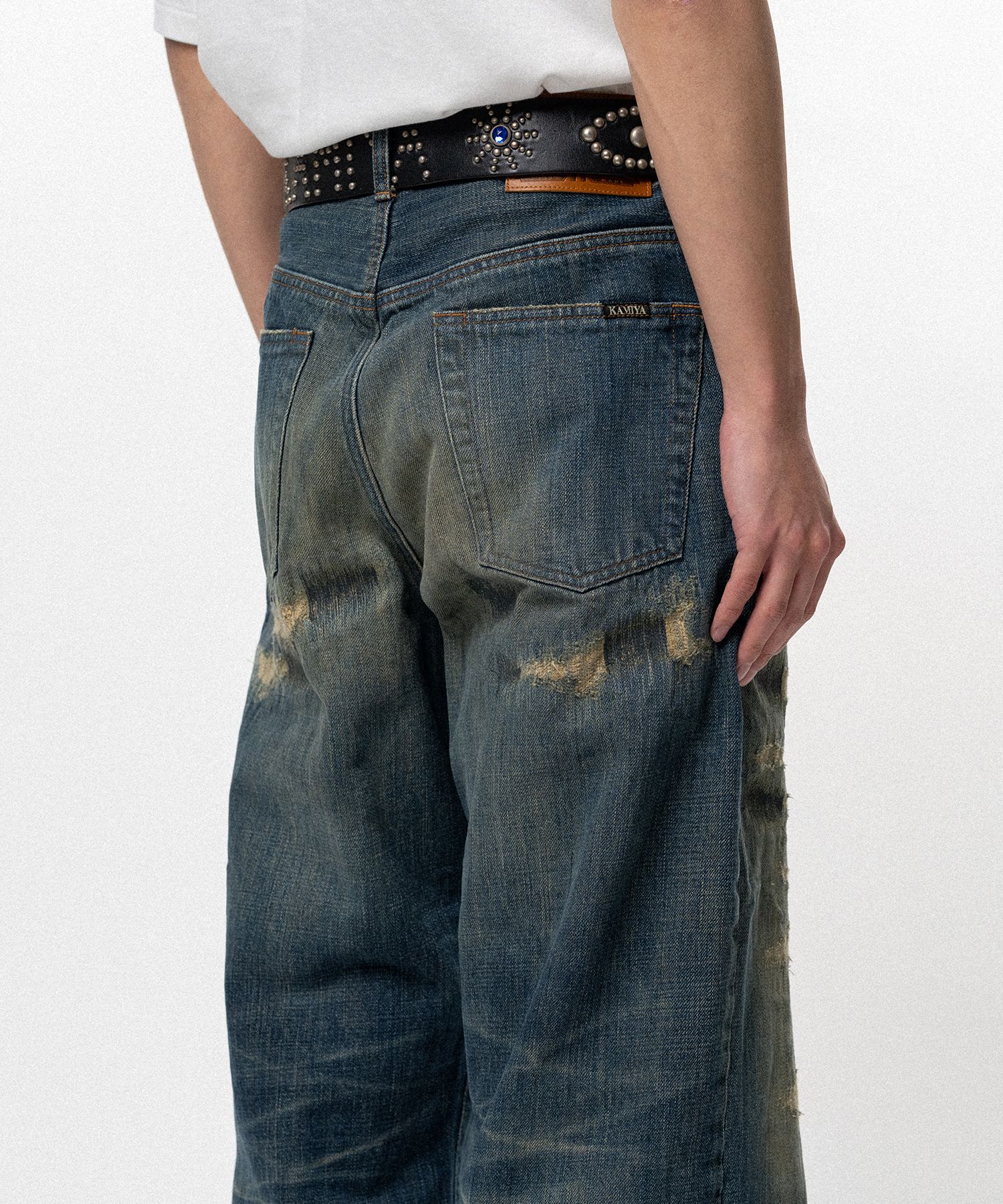 BORO Bootcut Wide Denim Pants